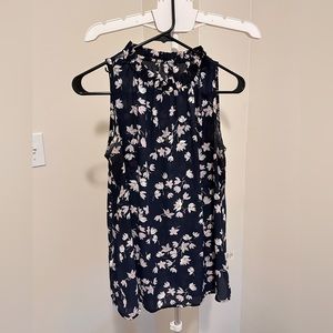 Sleeveless floral blouse, LOFT, size small
